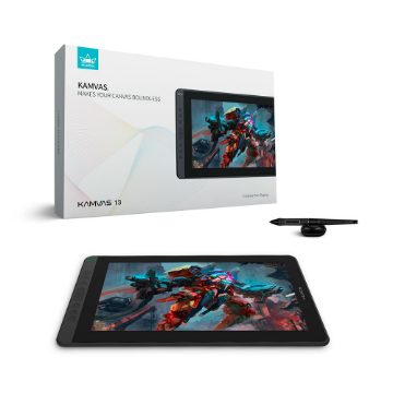 Imagem de MESA DIGITALIZADORA GS1331-K HUION KAMVAS - TAMANHO 13", TELA FULL HD, COM 8 BOTOES (COR PRETO)