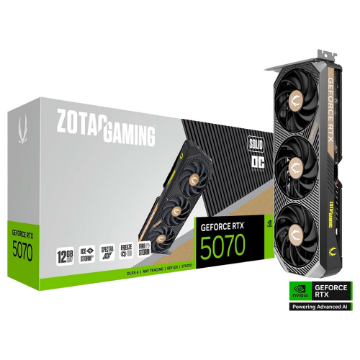 Mostrar detalhes de PLACA DE VIDEO ZOTAC GEFORCE RTX 5070 SOLID OC 12GB GDDR7 192BITS ZT-B50700J-10A Imagem de PLACA DE VIDEO ZOTAC GEFORCE RTX 5070 SOLID OC 12GB GDDR7 192BITS ZT-B50700J-10A