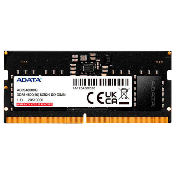 Imagem de MEMORIA ADATA 8GB DDR5 4800HZ NOTEBOOK - AD5S48008G-S