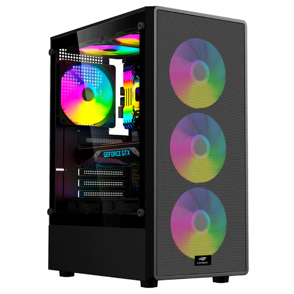 Imagem de GABINETE GAMER C3TECH MT-G130BK SEM FONTE PRETO