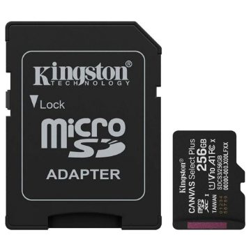 Imagem de CARTAO DE MEMORIA SD KINGSTON CANVAS SELECT PLUS CLASS 10UHS-I 256GB MICRO+ADAPTADOR - SDCS3/256GB