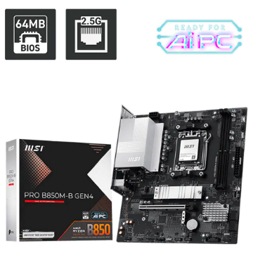 Mostrar detalhes de PLACA MAE (AMD) MSI PRO B850M-B GEN4 DDR5 AM5 Imagem de PLACA MAE (AMD) MSI PRO B850M-B GEN4 DDR5 AM5