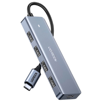 Mostrar detalhes de HUB USB UGREEN USB-C PARA 4 PORTAS USB-A E 1 PORTA USB-C DE 10W - CM219 Imagem de HUB USB UGREEN USB-C PARA 4 PORTAS USB-A E 1 PORTA USB-C DE 10W - CM219