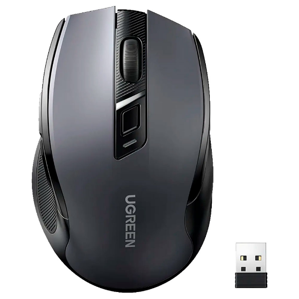 Imagem de MOUSE UGREEN ERGONOMICO SEM FIO 2.4G 6 BOTOES DPI MAXIMO DE 4000 PRETO - MU006