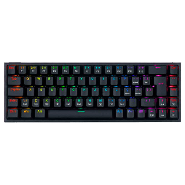 Imagem de TECLADO REDRAGON MECANICO GAMER CASTOR RGB PRETO SWITCH MARROM ABNT2 K631-RGB (PT-BROWN)
