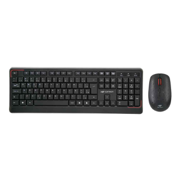 Imagem de KIT MOUSE E TECLADO C3TECH SEM FIO PRETO K-W70BK