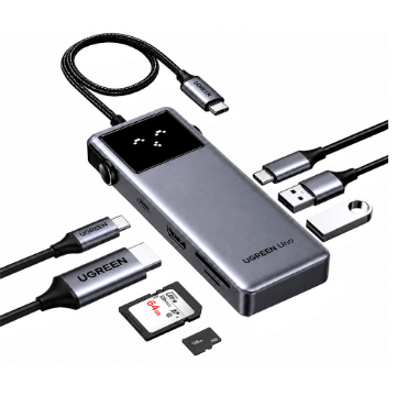 Imagem de HUB USB UGREEN 7 EM 1 COM 2P USB-A/HDMI/USB-C/USB-C 100W/SD/TF - CM889