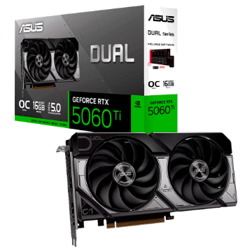 Imagem de PLACA DE VIDEO ASUS GEFORCE RTX 5060 TI DUAL 2X 16GB GDDR7 128BITS 90YV0MH0-M0NA00