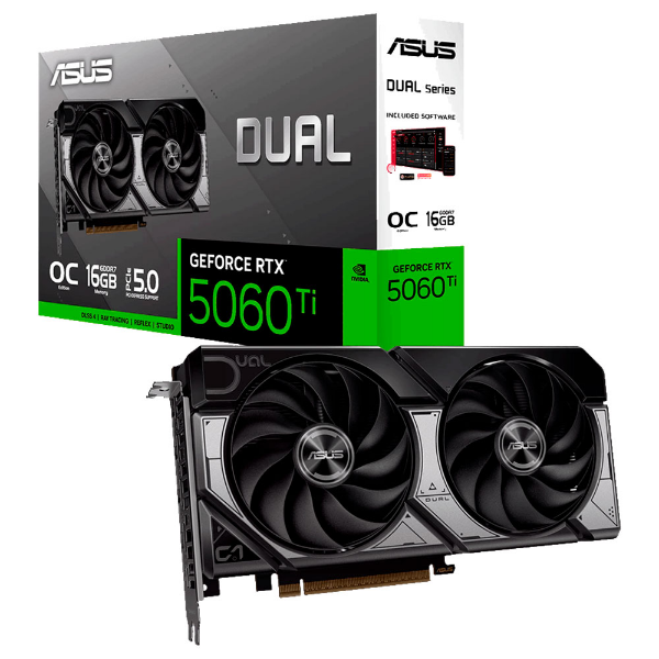 Imagem de PLACA DE VIDEO ASUS GEFORCE RTX 5060 TI DUAL 2X 16GB GDDR7 128BITS 90YV0MH0-M0NA00