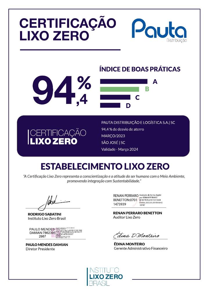 Certificação LIXO ZERO